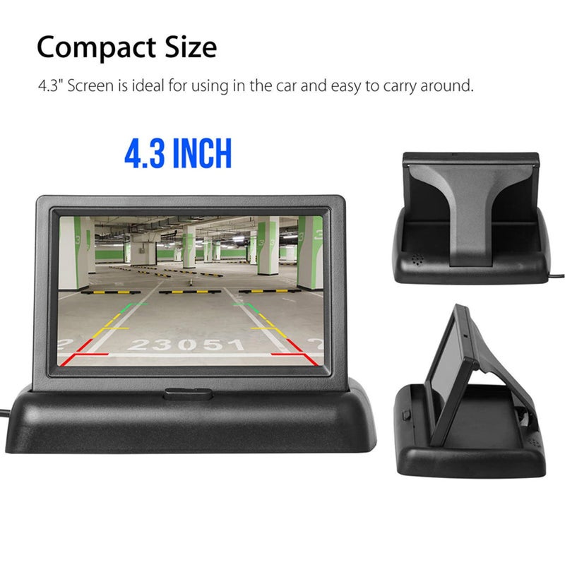 Yasoca 4.3 Inch Small Mini Digital Flip Down Foldable Monitor Screen for Car Truck Vehicle Rear View Reverse Parking Kits Home CCTV - Image 3